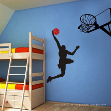 Etiqueta engomada desprendible casera de las decoraciones del Pvc de la pared de los niños de la impresión del baloncesto